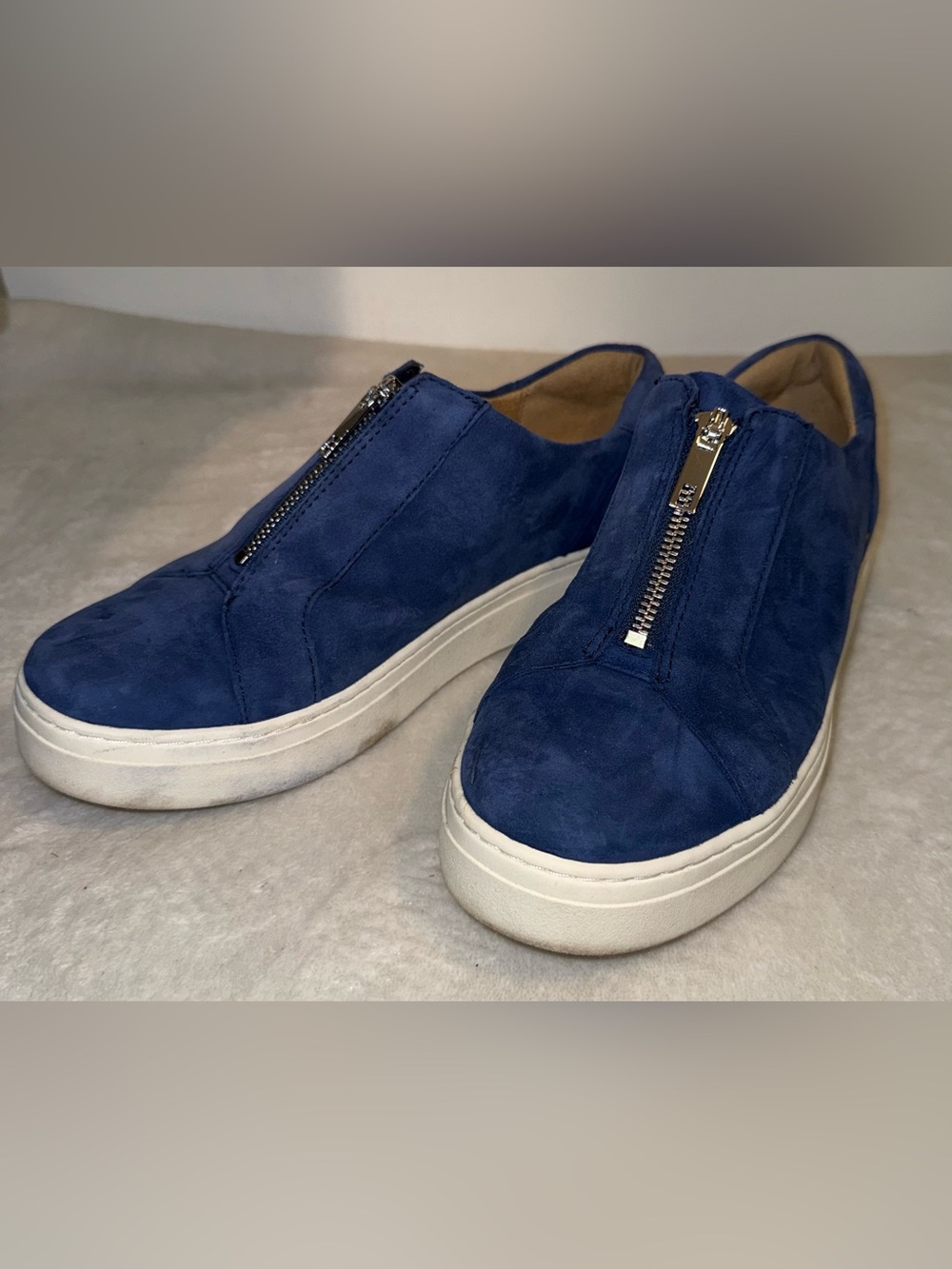 Naturalizer Men's Navy Suede Zip-Front Casual Sneakers